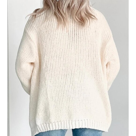 Women's Pumpkin Knit Cardigan Long Sleeve Sweater Casual Halloween Fall - Picture 3 of 3